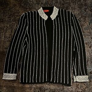 Valentino - NIGHT Elegant Black Cardigan with Beaded detail  (Vintage)